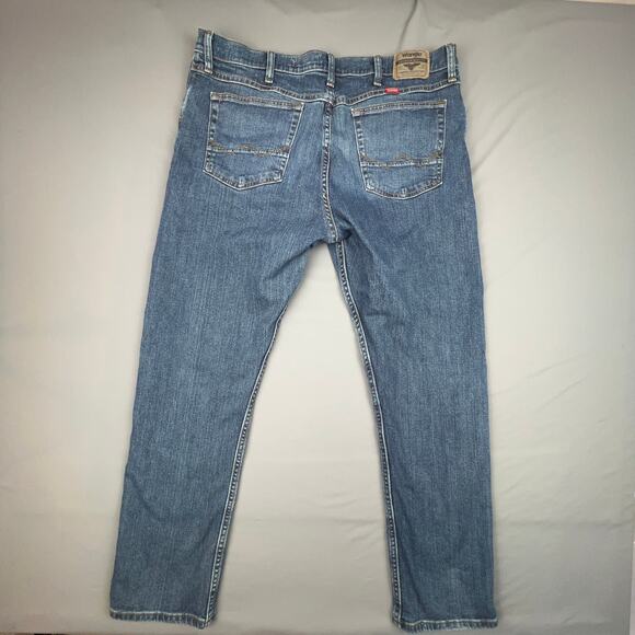 Wrangler | Slim Straight Jeans | 38x30 | Stretch Fit | Mid Wash Denim - Picture 2 of 7